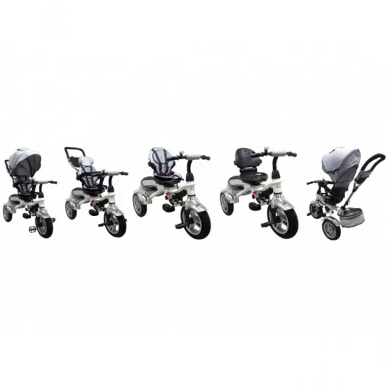 Tricicleta cu pedale 3 in 1 R-Sport T3 - Gri Tricicleta cu pedale 3 in 1 R-Sport T3 - Gri