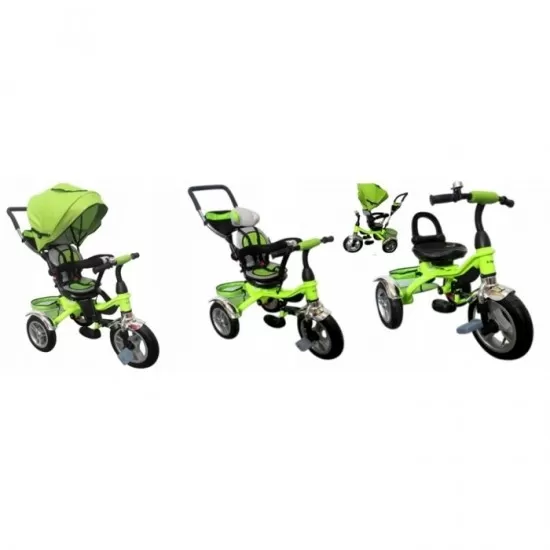Tricicleta cu pedale 3 in 1 R-Sport T3 - Verde Tricicleta cu pedale 3 in 1 R-Sport T3 - Verde