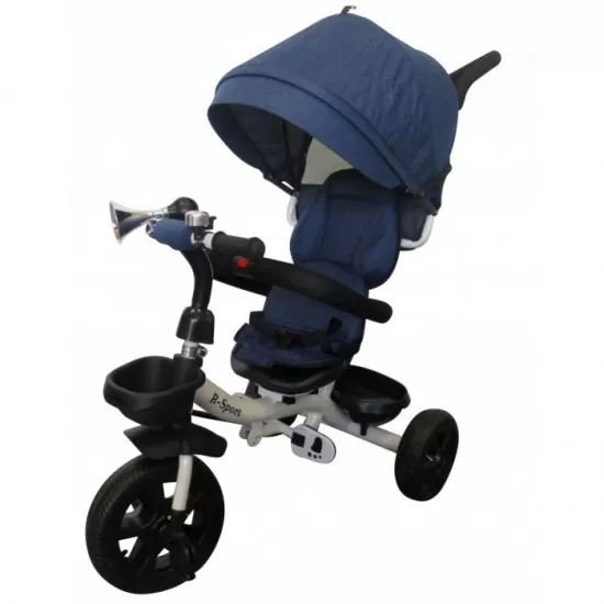 Tricicleta cu pedale 3 in 1 R-Sport T4 - Blue Jeans Tricicleta cu pedale 3 in 1 R-Sport T4 - Blue Jeans