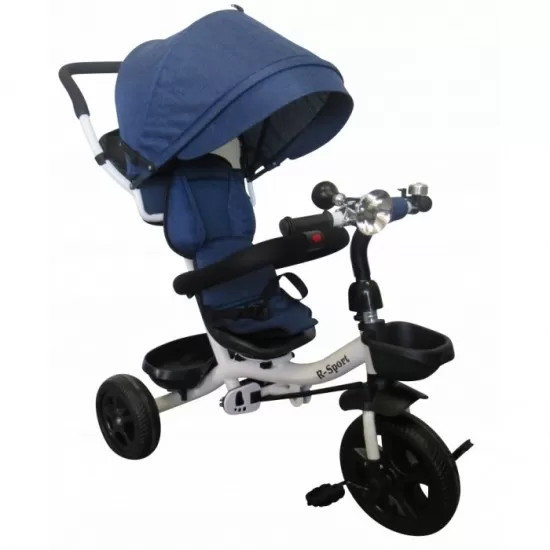 Tricicleta cu pedale 3 in 1 R-Sport T4 - Blue Jeans Tricicleta cu pedale 3 in 1 R-Sport T4 - Blue Jeans