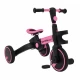 Tricicleta cu pedale 3 in 1 si roti din cauciuc SporTrike - Roz
