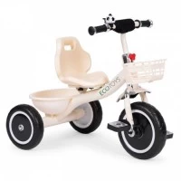 Tricicleta cu pedale pentru copii, roti din spuma EVA, Ecotoys WQL-1999 - Bej