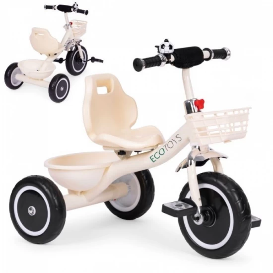 Tricicleta cu pedale pentru copii, roti din spuma EVA, Ecotoys WQL-1999 - Bej Tricicleta cu pedale pentru copii, roti din spuma EVA, Ecotoys WQL-1999 - Bej