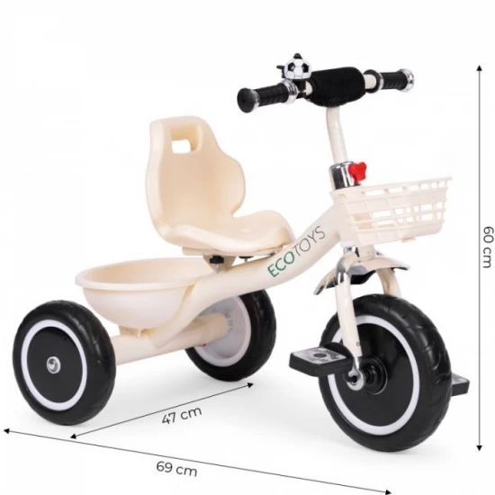 Tricicleta cu pedale pentru copii, roti din spuma EVA, Ecotoys WQL-1999 - Bej Tricicleta cu pedale pentru copii, roti din spuma EVA, Ecotoys WQL-1999 - Bej