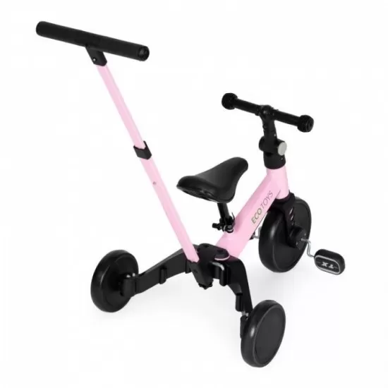 Tricicleta cu pedale si maner 2 in 1 Ecotoys YM-BT-6 - Roz Tricicleta cu pedale si maner 2 in 1 Ecotoys YM-BT-6 - Roz