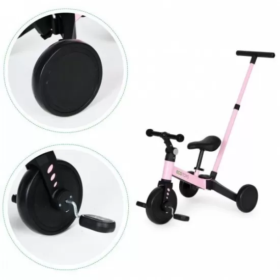 Tricicleta cu pedale si maner 2 in 1 Ecotoys YM-BT-6 - Roz Tricicleta cu pedale si maner 2 in 1 Ecotoys YM-BT-6 - Roz