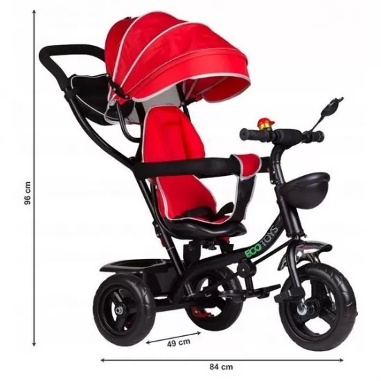 Tricicleta copii cu sezut rotativ Ecotoys JM-066-9 - Rosu Tricicleta copii cu sezut rotativ Ecotoys JM-066-9 - Rosu