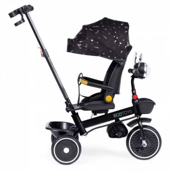 Tricicleta pentru copii, scaun rotativ 360°, roti din spuma EVA, Ecotoys WQL-186 - Negru Tricicleta pentru copii, scaun rotativ 360°, roti din spuma EVA, Ecotoys WQL-186 - Negru