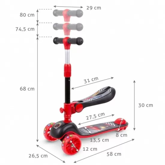 Trotineta 2 in 1 cu sezut Kidwell Rimba- Race Trotineta 2 in 1 cu sezut Kidwell Rimba- Race