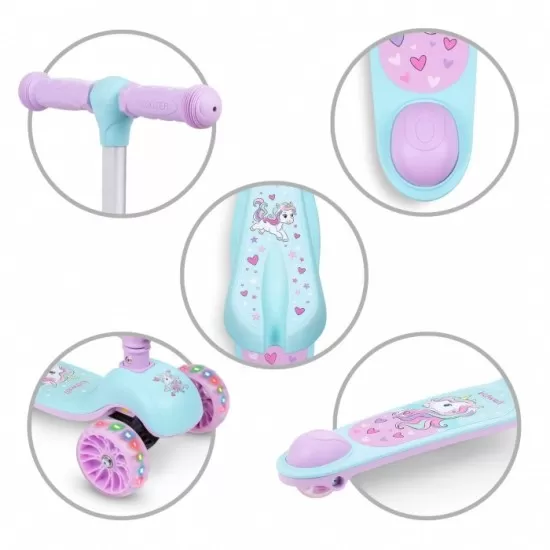 Trotineta 2 in 1 cu sezut Kidwell Rimba - Unicorn Trotineta 2 in 1 cu sezut Kidwell Rimba - Unicorn