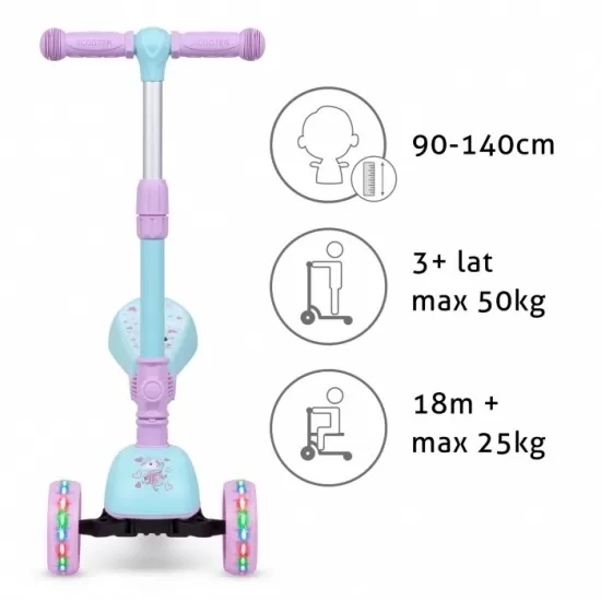 Trotineta 2 in 1 cu sezut Kidwell Rimba - Unicorn Trotineta 2 in 1 cu sezut Kidwell Rimba - Unicorn