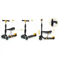 Trotineta 3 in 1 cu roti cu LED Ricokids Cubi 765500 - Negru - Portocaliu