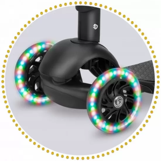 Trotineta 3 in 1 cu roti cu LED Ricokids Cubi 765500 - Negru - Portocaliu Trotineta 3 in 1 cu roti cu LED Ricokids Cubi 765500 - Negru - Portocaliu