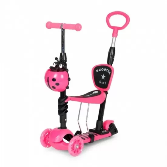 Trotineta 5 in 1 cu sezut si 3 roti cu LED Ecotoys YM-SW-6 - Roz Trotineta 5 in 1 cu sezut si 3 roti cu LED Ecotoys YM-SW-6 - Roz