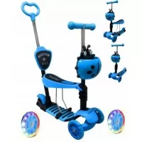 Trotineta copii 5 in 1, roti cu LED, platforma antiderapanta, JR R-Sport - Albastru
