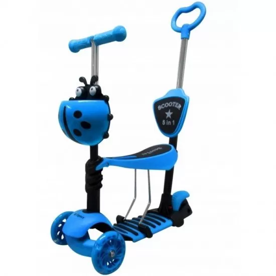 Trotineta copii 5 in 1, roti cu LED, platforma antiderapanta, JR R-Sport - Albastru Trotineta copii 5 in 1, roti cu LED, platforma antiderapanta, JR R-Sport - Albastru