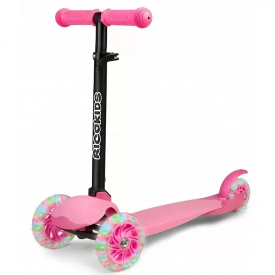 Trotineta cu roti cu LED Ricokids Loco 765102 - Roz Trotineta cu roti cu LED Ricokids Loco 765102 - Roz