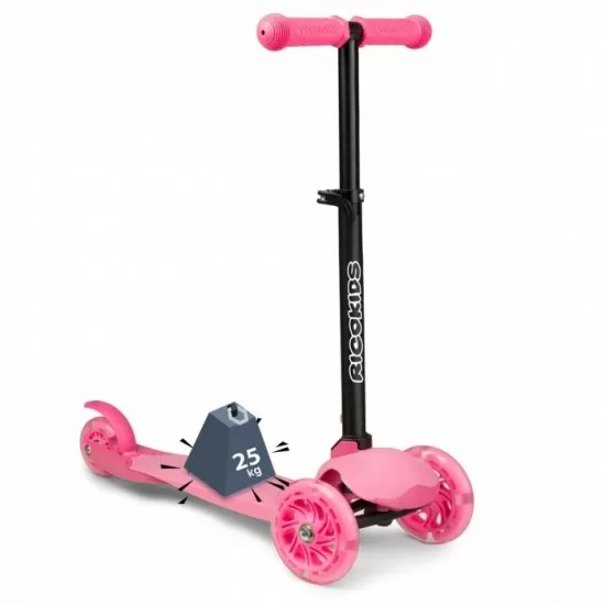 Trotineta cu roti cu LED Ricokids Loco 765102 - Roz Trotineta cu roti cu LED Ricokids Loco 765102 - Roz