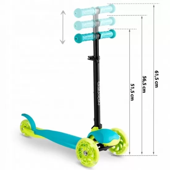 Trotineta cu roti cu LED Ricokids Loco 765103 - Turcoaz Trotineta cu roti cu LED Ricokids Loco 765103 - Turcoaz