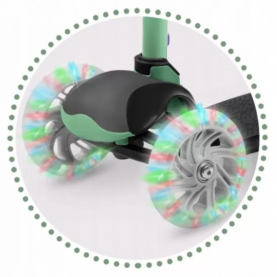 Trotineta cu roti cu LED Ricokids Loco 765107 - Verde cu negru Trotineta cu roti cu LED Ricokids Loco 765107 - Verde cu negru