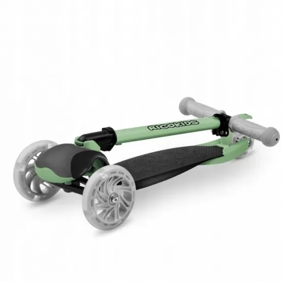 Trotineta cu roti cu LED Ricokids Loco 765107 - Verde cu negru Trotineta cu roti cu LED Ricokids Loco 765107 - Verde cu negru