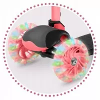 Trotineta cu roti cu LED Ricokids Loco 765108 - Roz cu negru