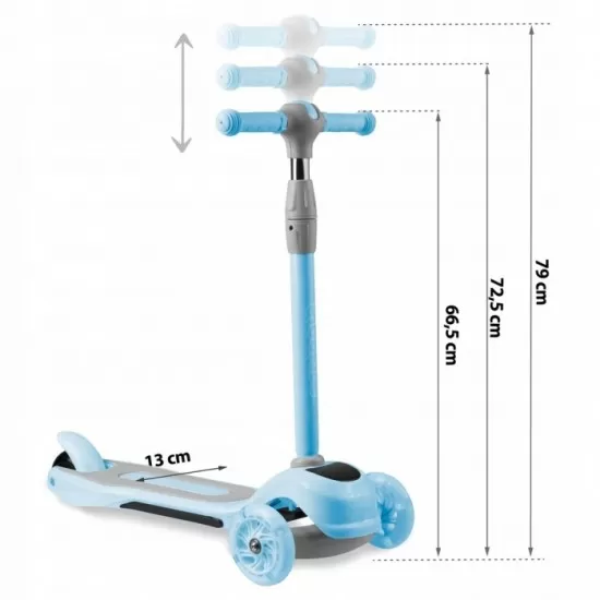 Trotineta cu roti cu LED Ricokids Piko 765003 - Albastru Trotineta cu roti cu LED Ricokids Piko 765003 - Albastru