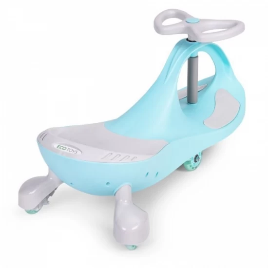 Trotineta gravitationala tip barca cu roti LED Ecotoys YM-SW-1 - Albastru