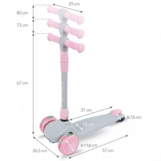 Trotineta Kidwell JAX - Gray Pink Trotineta Kidwell JAX - Gray Pink