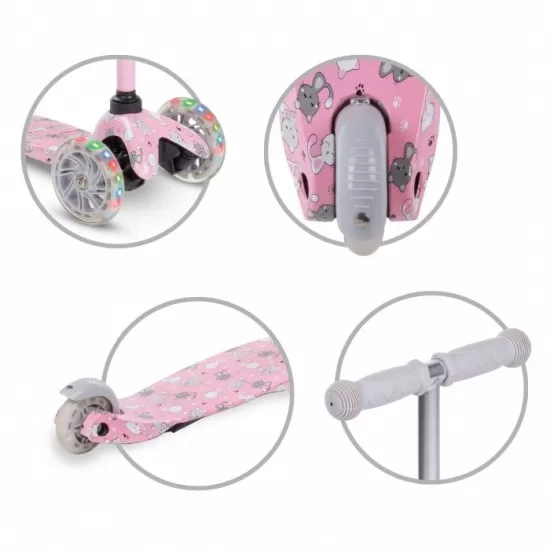 Trotineta Kidwell Uno Cats cu lumini LED Trotineta Kidwell Uno Cats cu lumini LED