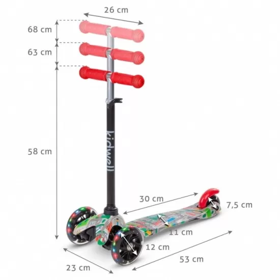 Trotineta Kidwell Uno City cu lumini LED Trotineta Kidwell Uno City cu lumini LED