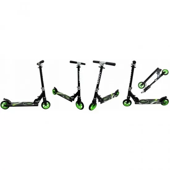Trotineta pliabila cu roti de 145 mm R-Sport H7 - Negru - Verde Trotineta pliabila cu roti de 145 mm R-Sport H7 - Negru - Verde
