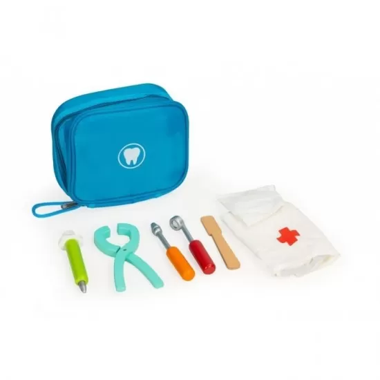 Jucarie trusa medicala cu 7 elemente din lemn Ecotoys Little Dentist Jucarie trusa medicala cu 7 elemente din lemn Ecotoys Little Dentist