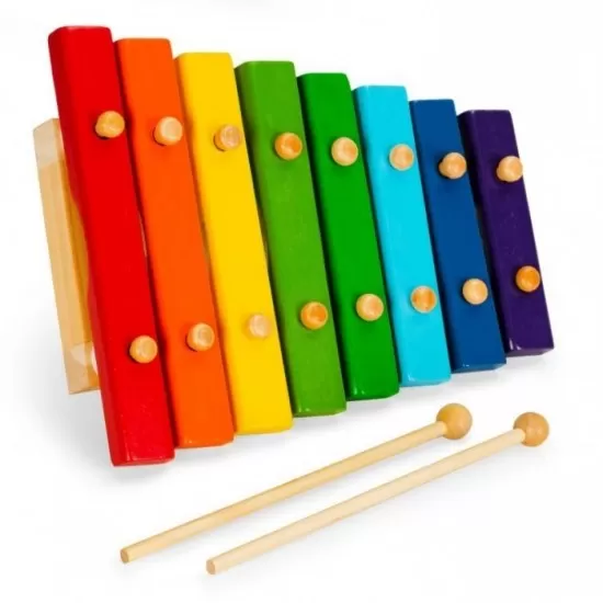 Xilofon pentru copii, versiune cu 8 tonuri, Ecotoys Xilofon pentru copii, versiune cu 8 tonuri, Ecotoys