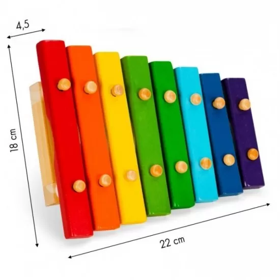 Xilofon pentru copii, versiune cu 8 tonuri, Ecotoys Xilofon pentru copii, versiune cu 8 tonuri, Ecotoys