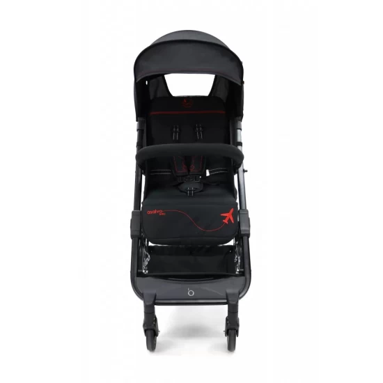 Carucior Asalvo sport, modul Troller-transport pe avion negru-rosu Carucior Asalvo sport, modul Troller-transport pe avion negru-rosu