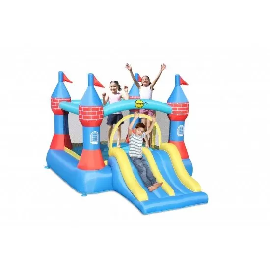 Spatiu de joaca gonflabil castel cu tobogan dublu Spatiu de joaca gonflabil castel cu tobogan dublu