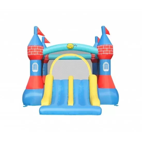Spatiu de joaca gonflabil castel cu tobogan dublu Spatiu de joaca gonflabil castel cu tobogan dublu