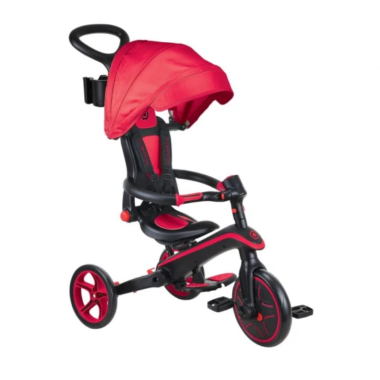 Tricicleta Globber Explorer 4 in 1 pliabila, culoare rosie Tricicleta Globber Explorer 4 in 1 pliabila, culoare rosie