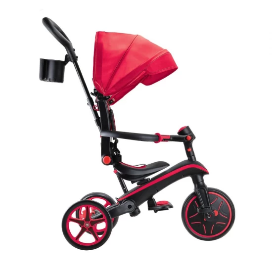 Tricicleta Globber Explorer 4 in 1 pliabila, culoare rosie Tricicleta Globber Explorer 4 in 1 pliabila, culoare rosie