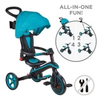 Tricicleta Globber Explorer 4 in 1 pliabila, culoare turquoise