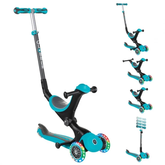 Trotineta Globber Go-Up 4 in 1 Deluxe Lights turquoise