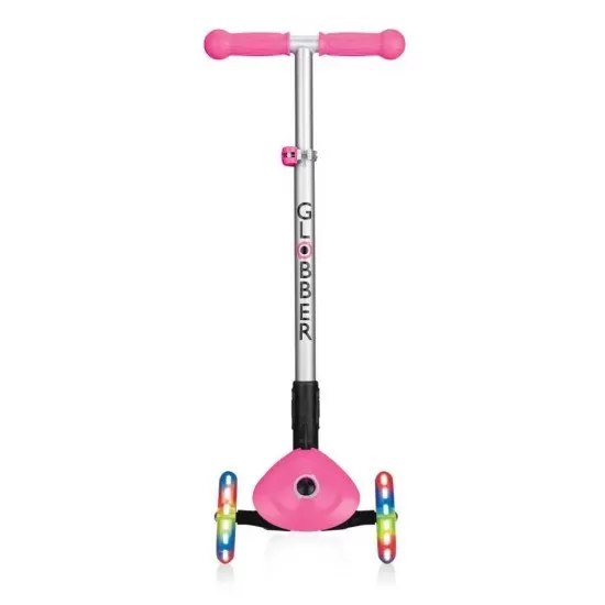 Trotineta Globber Primo cu lumini, pliabila, culoare roz Trotineta Globber Primo cu lumini, pliabila, culoare roz