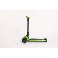Trotineta Lamborghini, 3 roti, cadru aluminiu, verde, roti LED