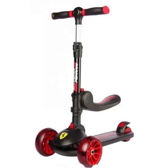 Trotineta pliabila Ferrari Twist neagra cu scaun Trotineta pliabila Ferrari Twist neagra cu scaun