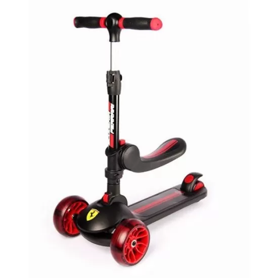Trotineta pliabila Ferrari Twist neagra cu scaun Trotineta pliabila Ferrari Twist neagra cu scaun