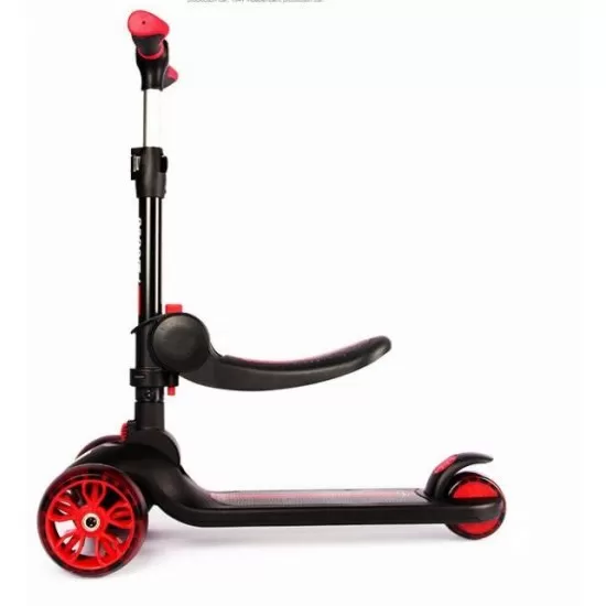 Trotineta pliabila Ferrari Twist neagra cu scaun Trotineta pliabila Ferrari Twist neagra cu scaun