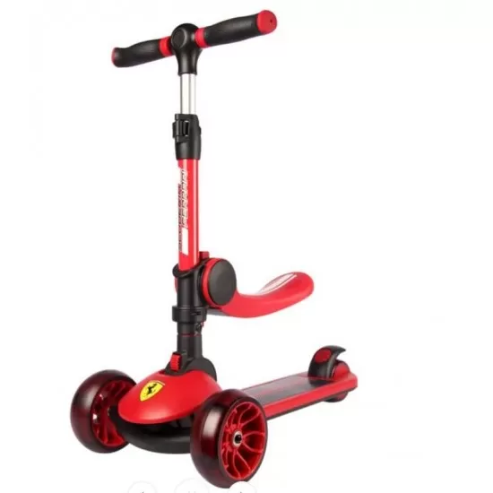 Trotineta pliabila Ferrari Twist rosie cu scaun Trotineta pliabila Ferrari Twist rosie cu scaun