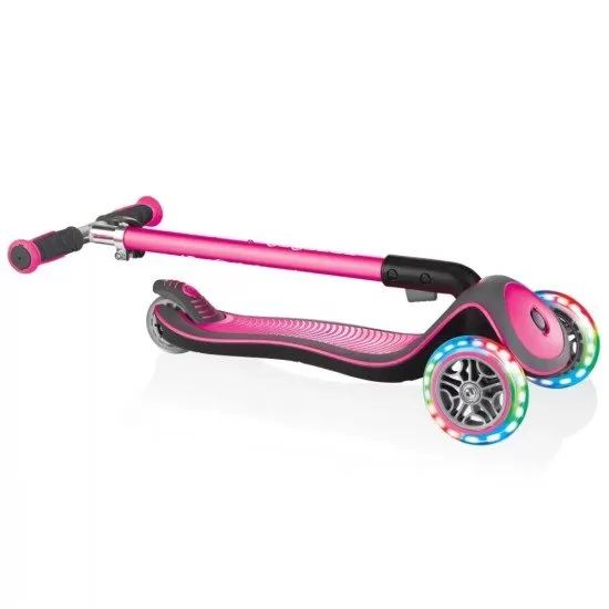 Trotineta pliabila Globber Elite Deluxe Lights Roz