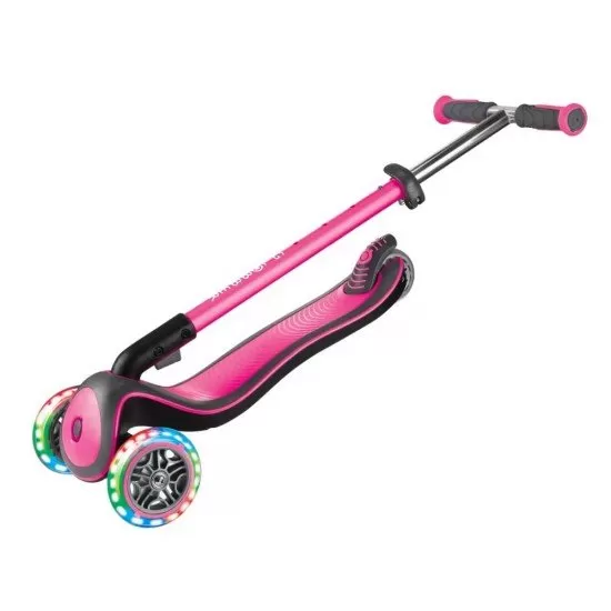 Trotineta pliabila Globber Elite Deluxe Lights Roz
